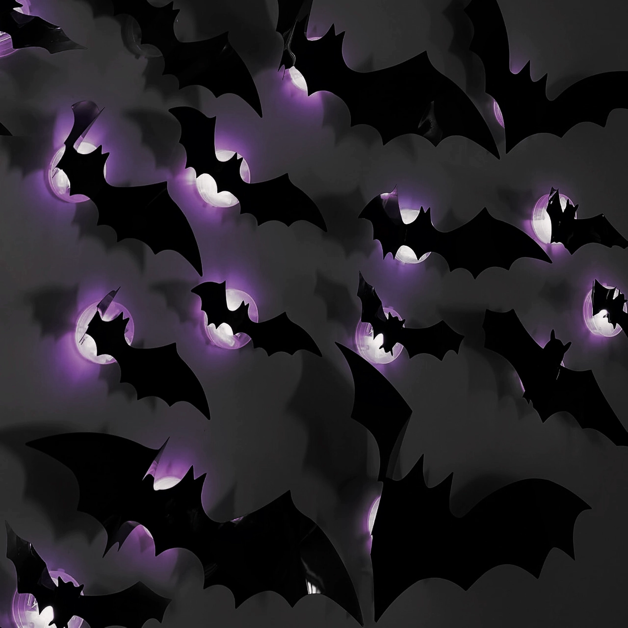 Lighted 3D Bat Wall Decor Set – LED Halloween Decor
