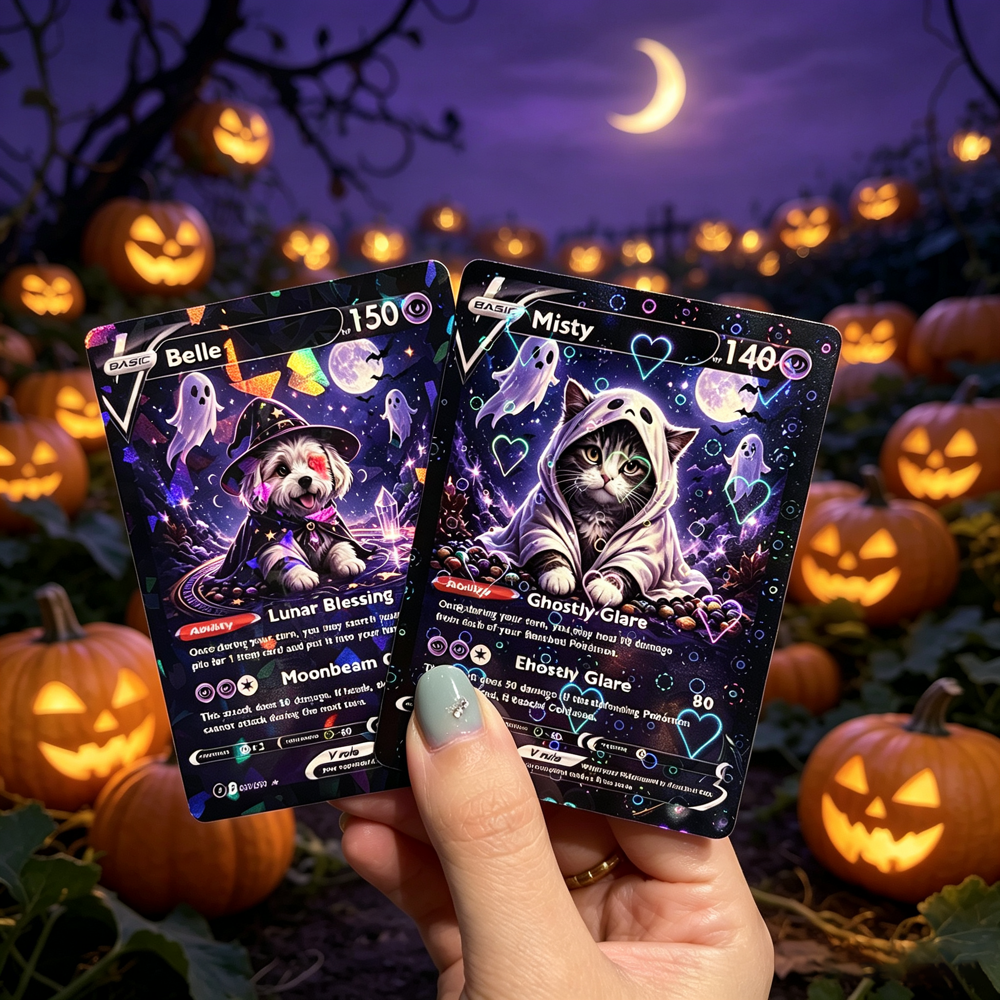 Halloween Magical Pets Custom Collectible Trading Cards 🎃