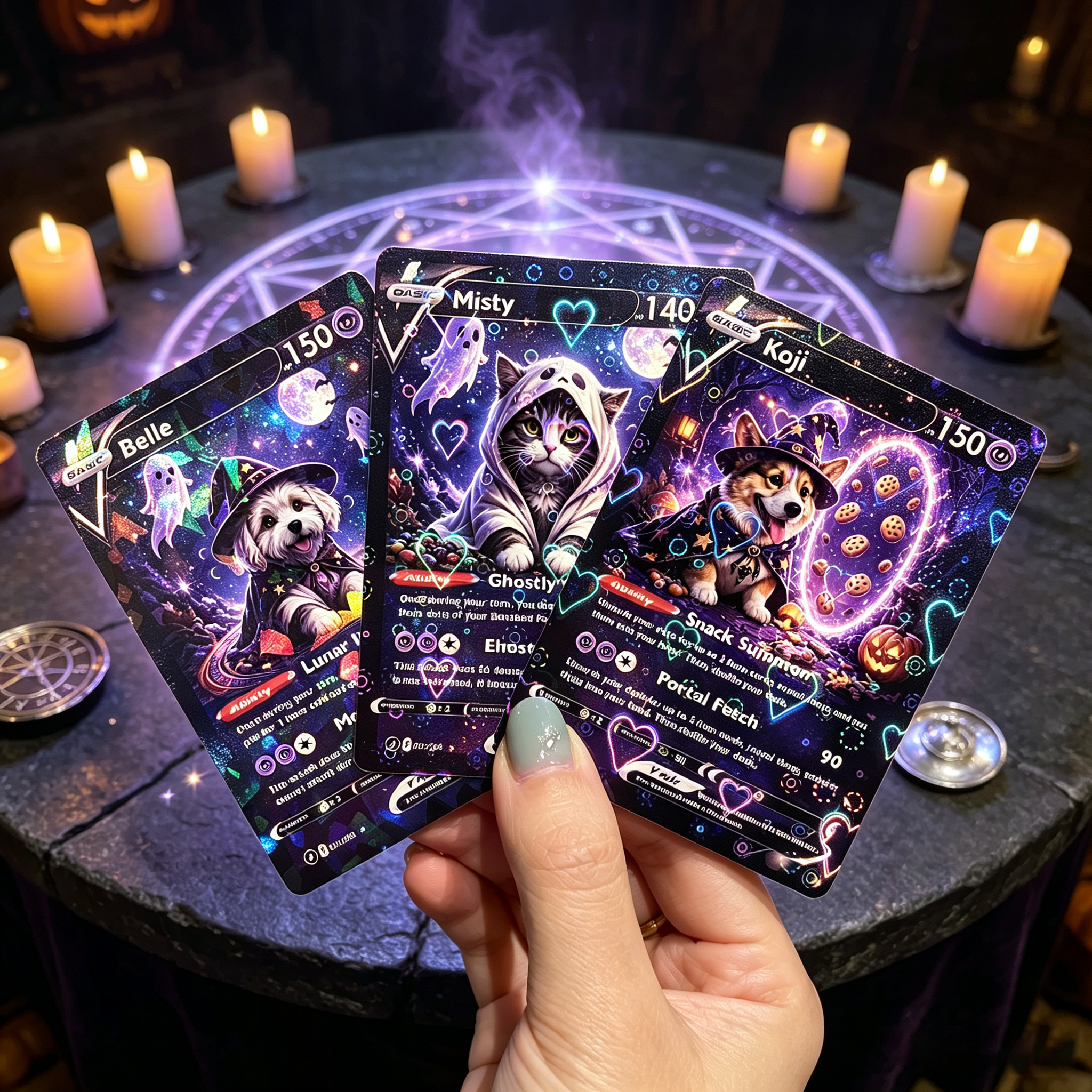 Halloween Magical Pets Custom Collectible Trading Cards 🎃