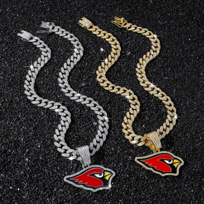 Football Team Cuban Link Pendant Necklace