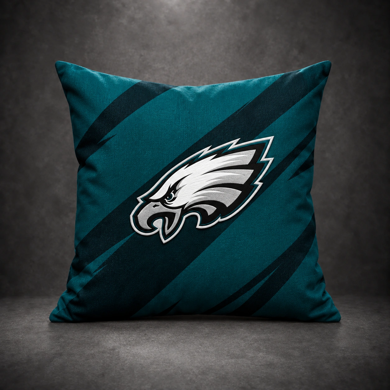 Philadelphia Eagles Football Throw Pillow - studio front view