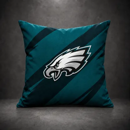 Philadelphia Eagles Football Throw Pillow - studio front view