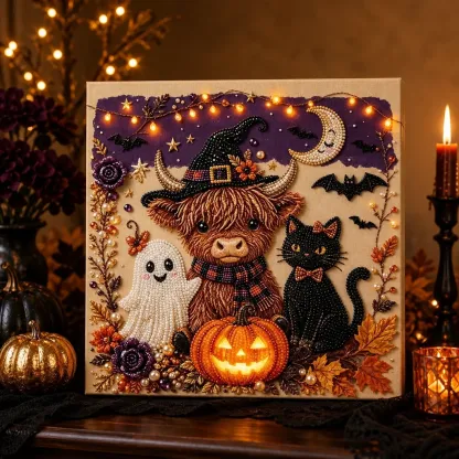 Halloween Cow Witch Pearl Art DIY Kit