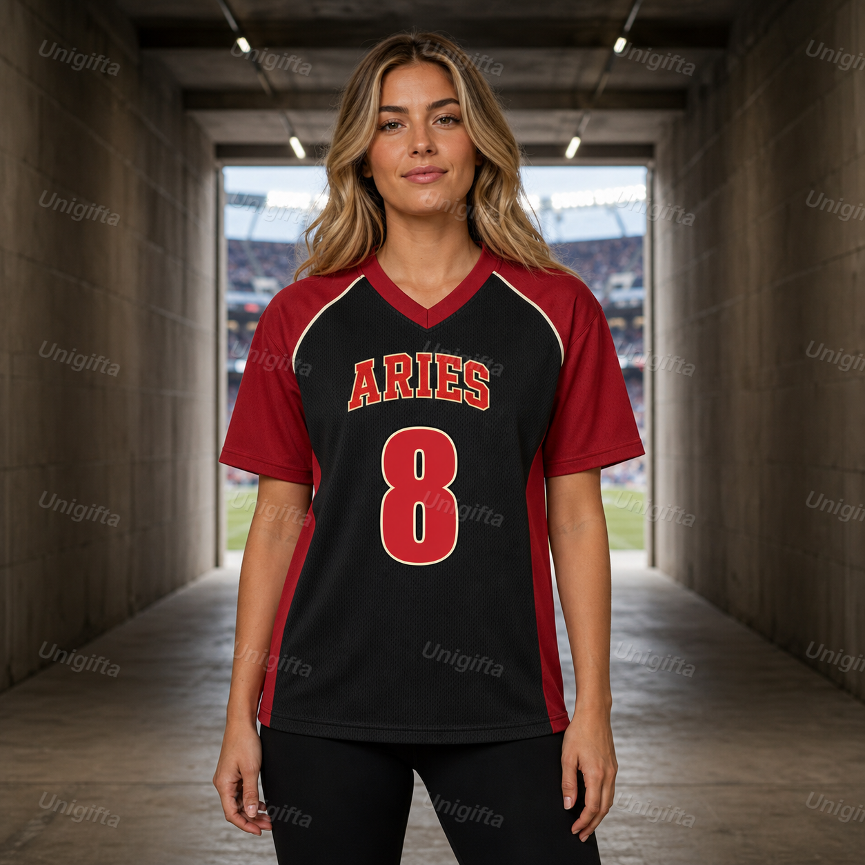 Custom Vintage #8 American Football Jersey – Bold Orange & Navy Statement Tee