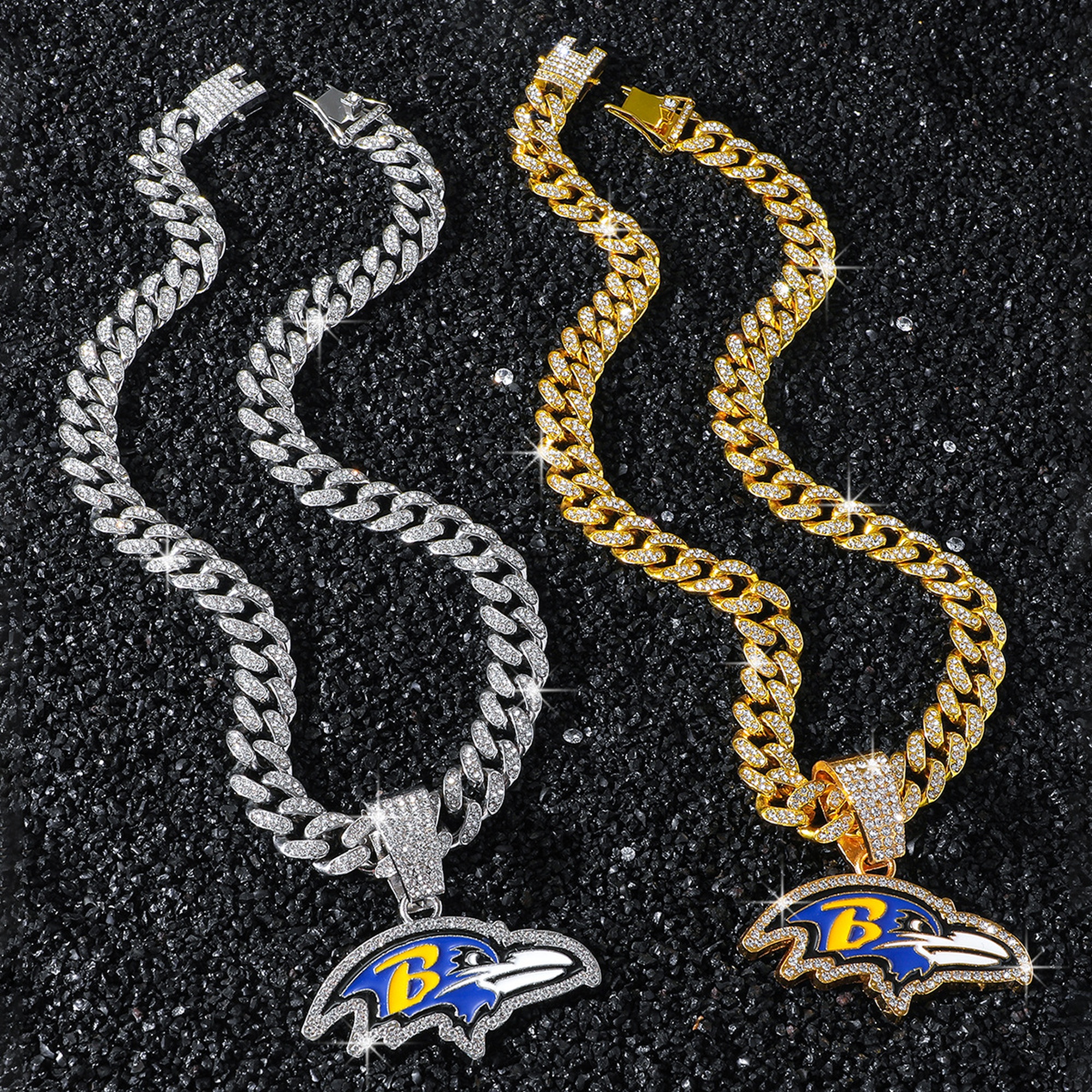 Football Team Cuban Link Pendant Necklace