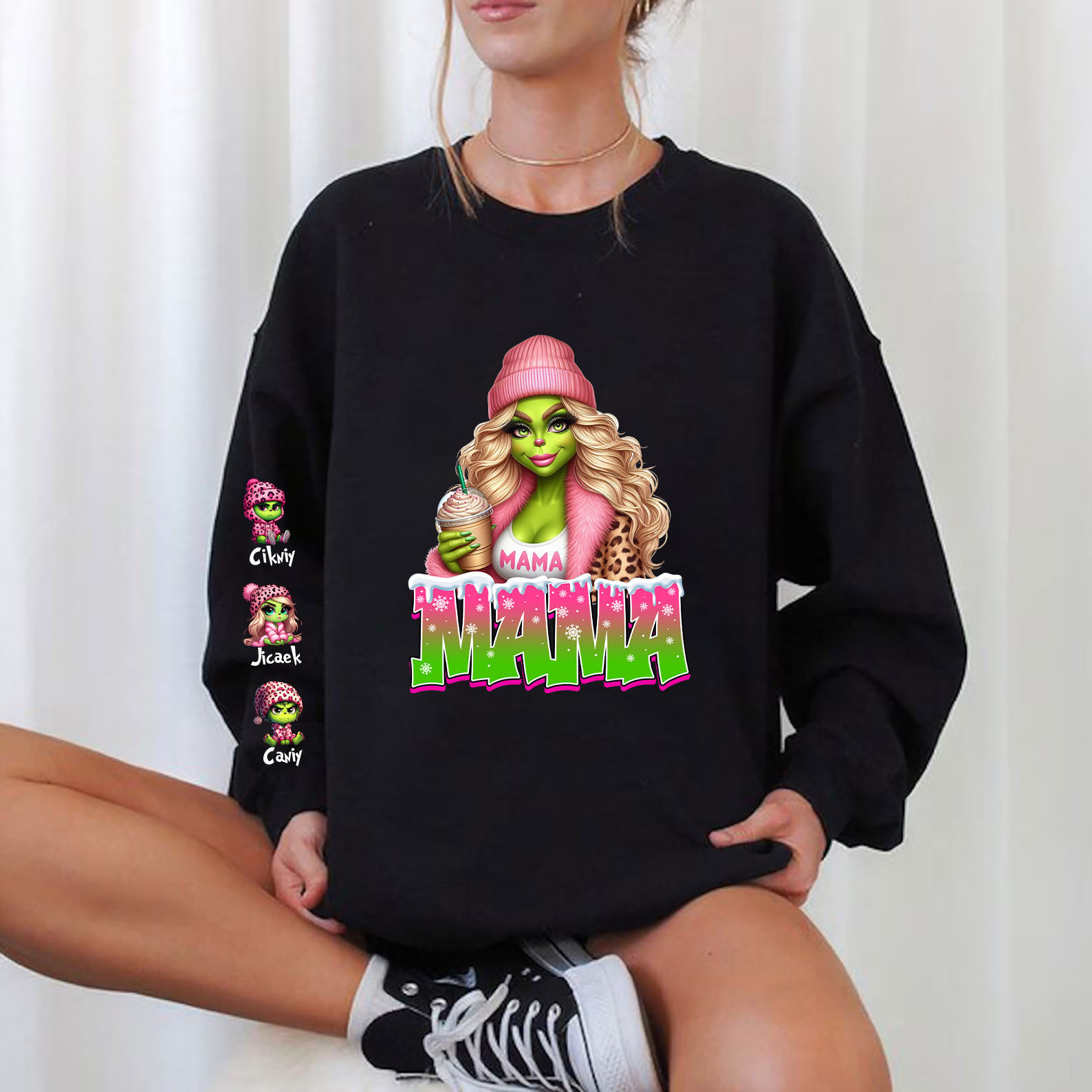 Custom Christmas Sweatshirt Merry Christmas Movie Characters Mama and Daddy T-Shirt/Sweatshirt/Hoodie