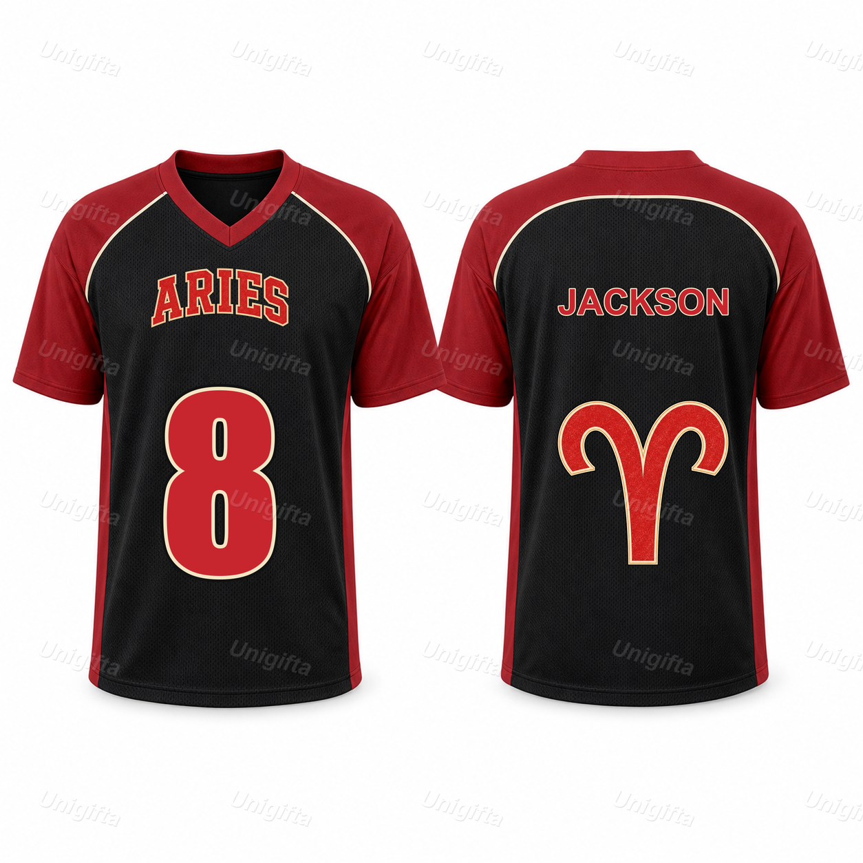 Custom Vintage #8 American Football Jersey – Bold Orange & Navy Statement Tee
