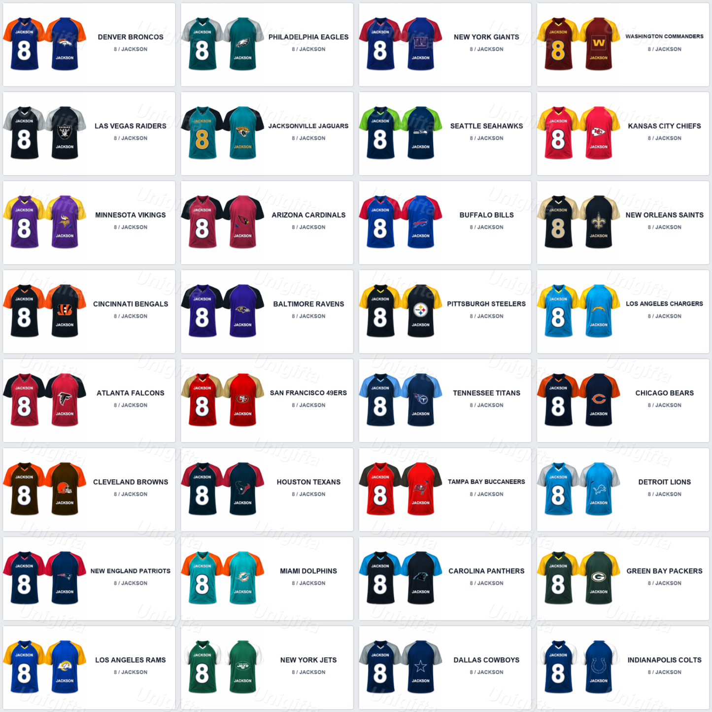 Custom Personalized NFL Team Logo Jersey – Your Name, Your Number, Your Team
