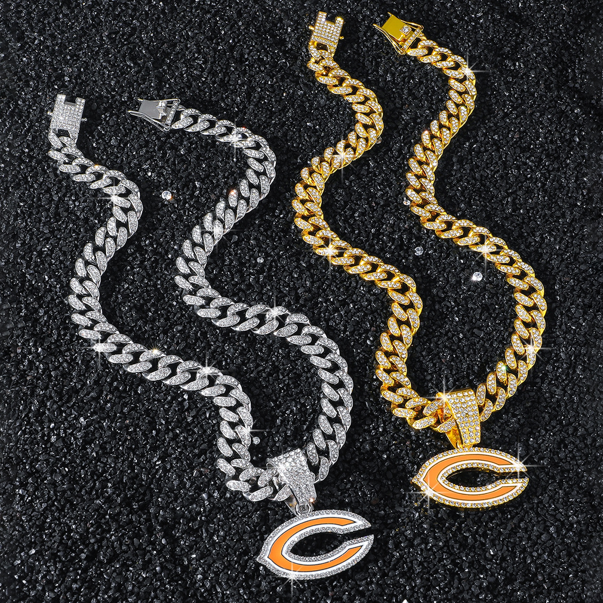 Football Team Cuban Link Pendant Necklace