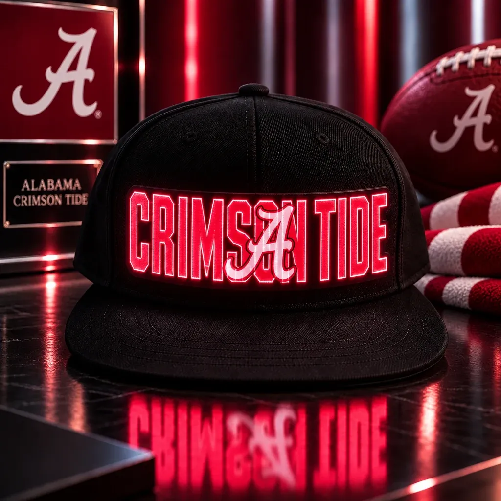 Alabama Crimson Tide LED Light-Up College Football Fan Snapback Cap