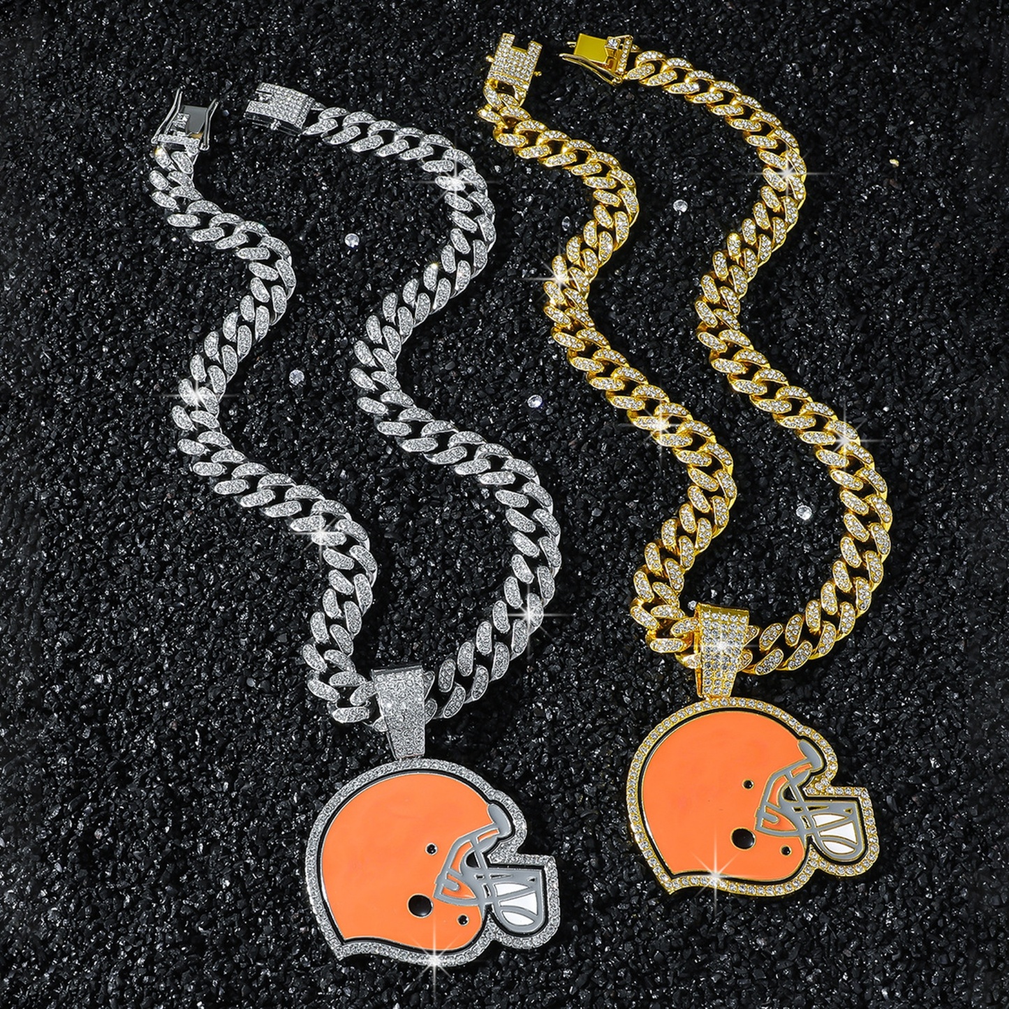 Football Team Cuban Link Pendant Necklace