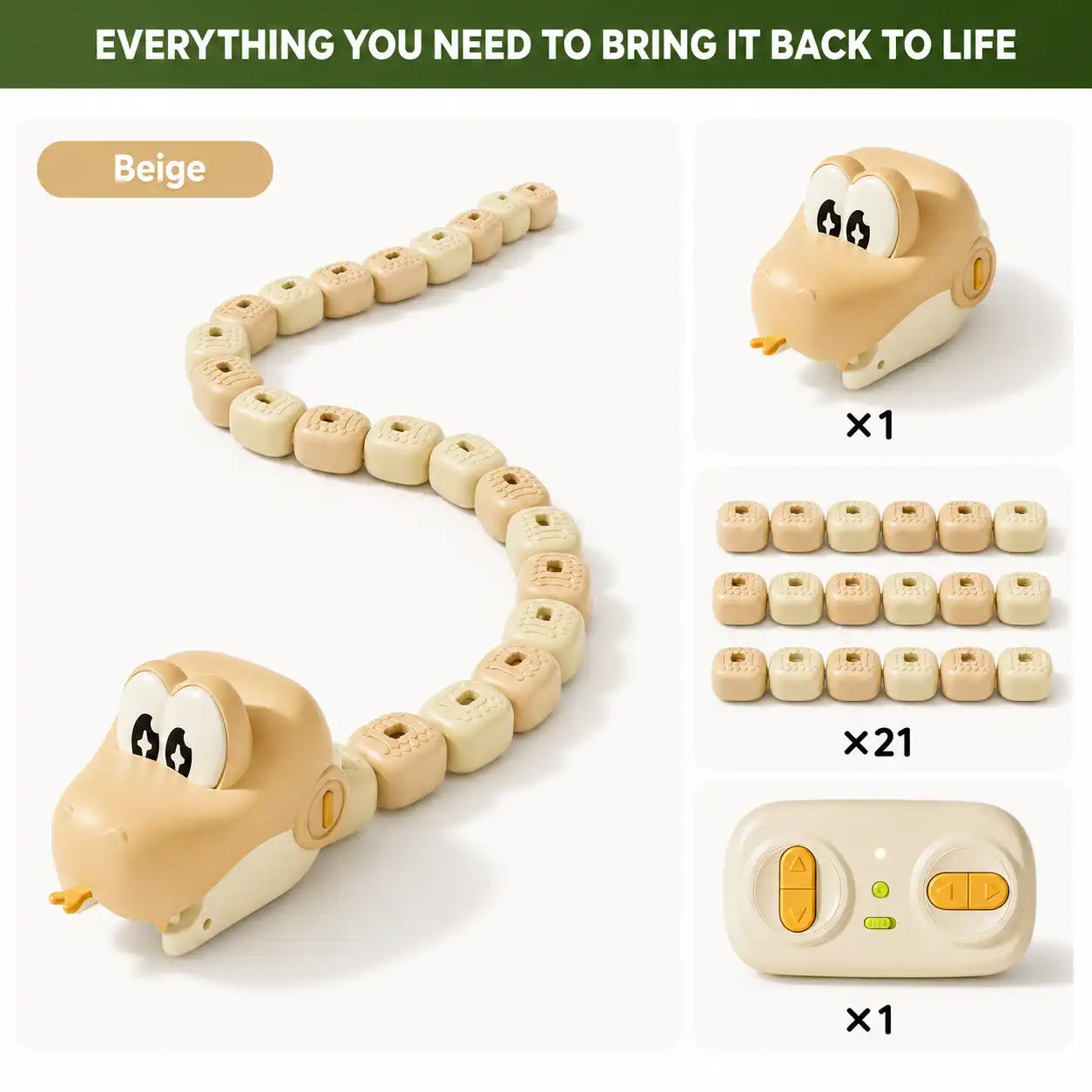 Remote Control Snake Toy for Kids | Magnetic Snake Game with Modular Blocks | STEM Learning Toy for Boys & Girls