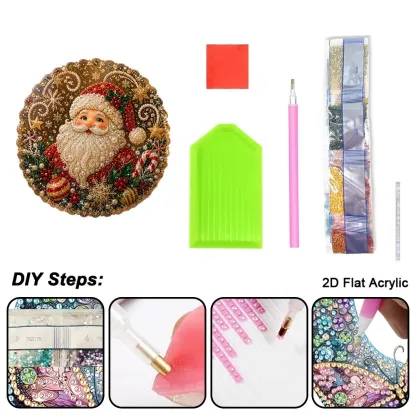 Christmas Round Pearl Art Hanging Kit - Santa Claus source detail