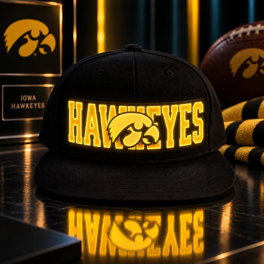 Iowa Hawkeyes LED Light-Up College Football Fan Snapback Cap