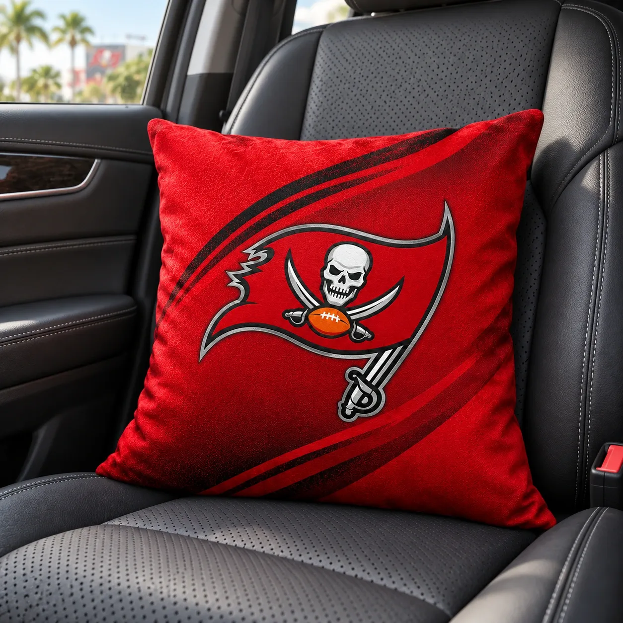 Tampa Bay Buccaneers Football Throw Pillow - car seat styling