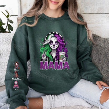 “Spooky Mama” Halloween Customizable Crewneck Hoodies
