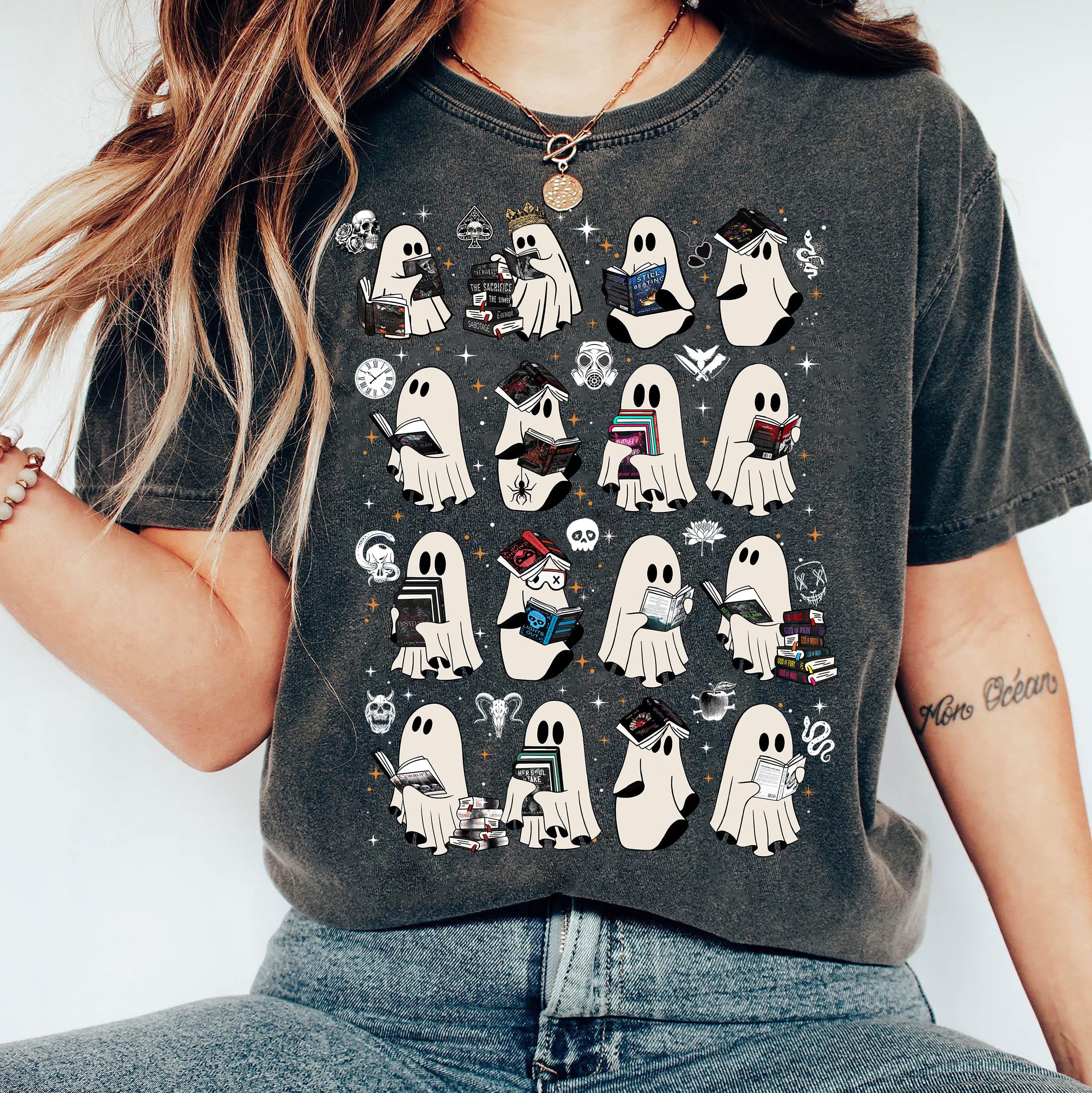 Ghosts Reading Dark Romance Series Books T-Shirt