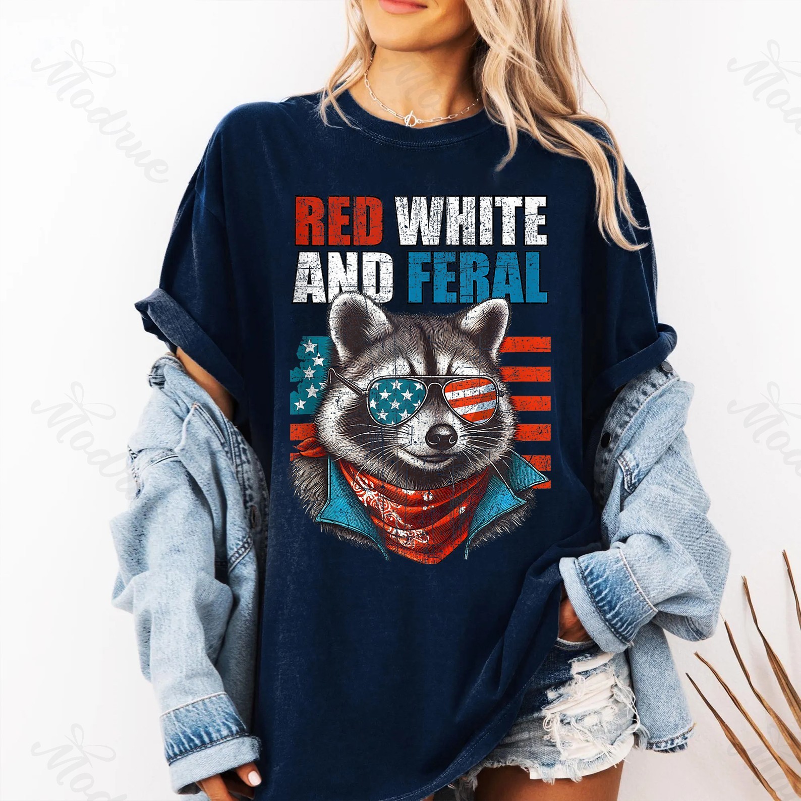 Retro Raccoon  4th Of July Tee Shirt