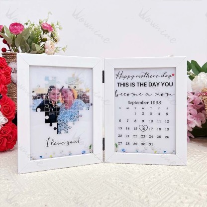 This is the day you become a mom Flip Frame Personalized Gift