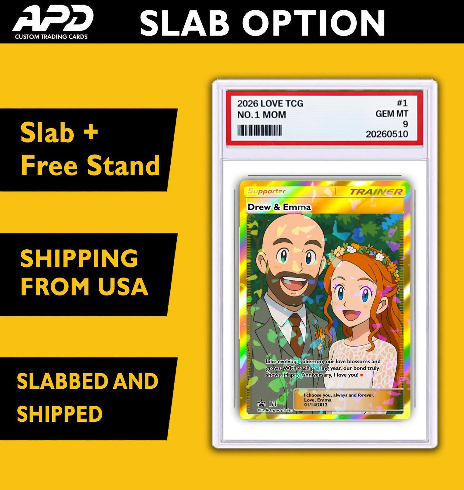 Custom Anime Trainer Card – Personalized "Ultra Rare" Graded Slab Gift for Dad & Mom
