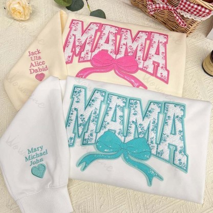 MAMA Chenille Embroidered Fabric Sweatshirt