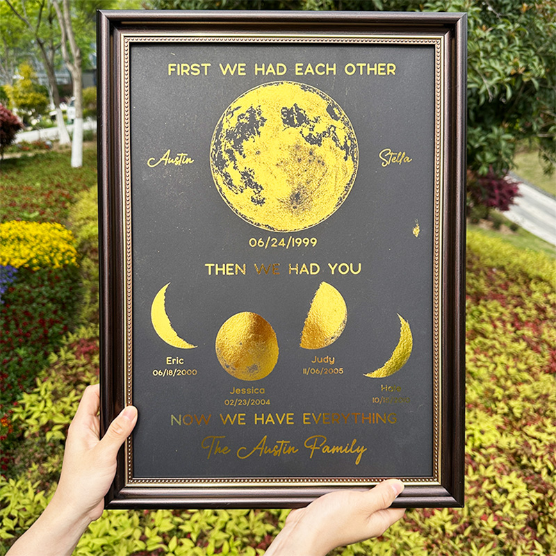 First We Had Each Other Custom Moon Phase Frame With Text & Date