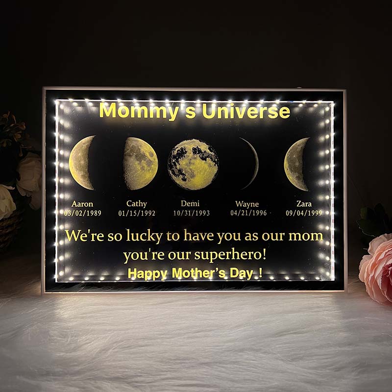 Multi Moon Moon Phase Mirror Lamp - Mommy's Universe