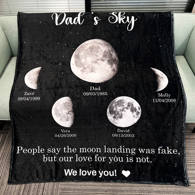 Custom Surrounding Moon Blanket - Daddy's Universe