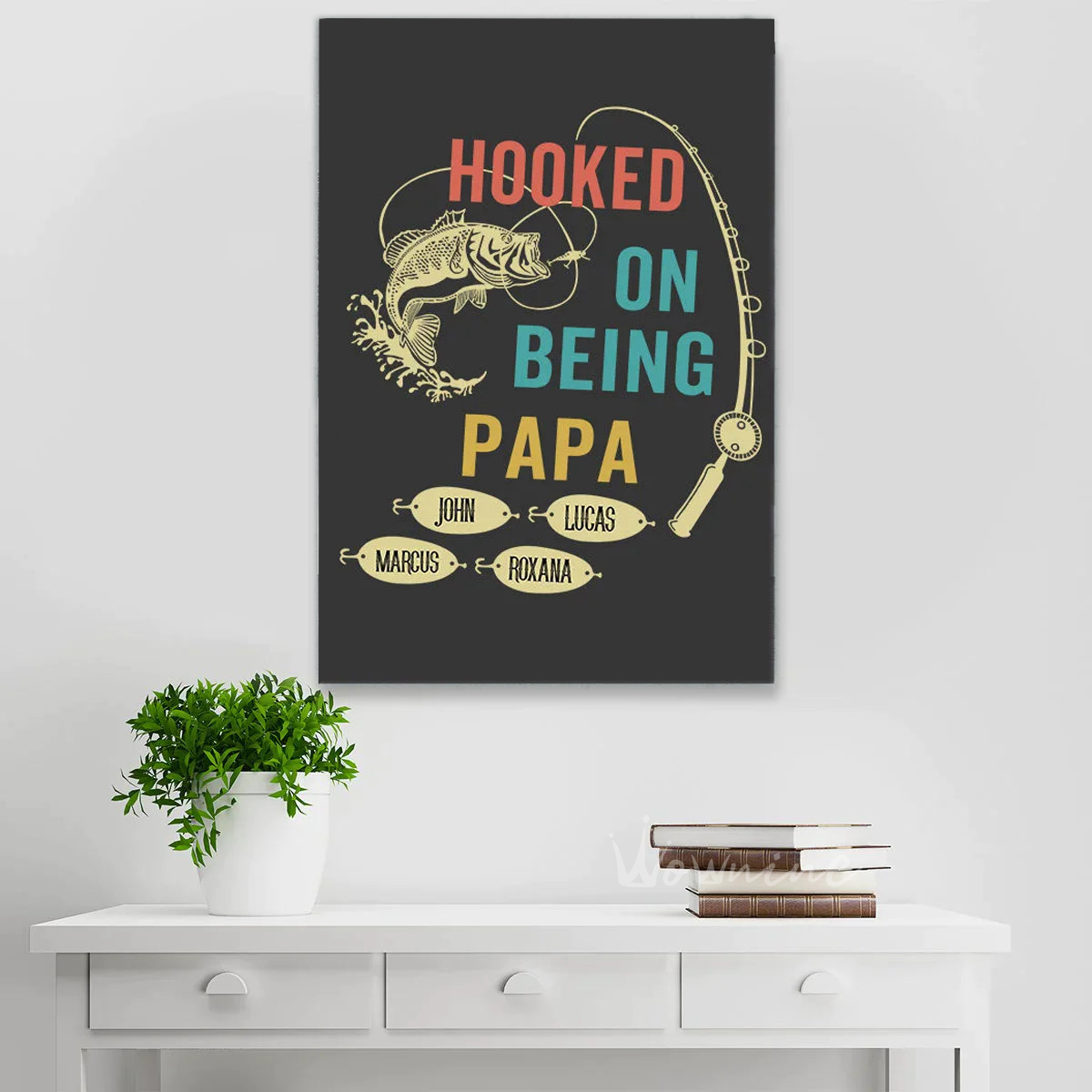 HOOKED ON BEING DAD Premium Canvas Family