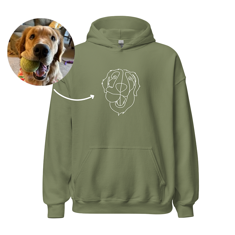 ❤️Custom Embroidered Line Drawing Hoodie