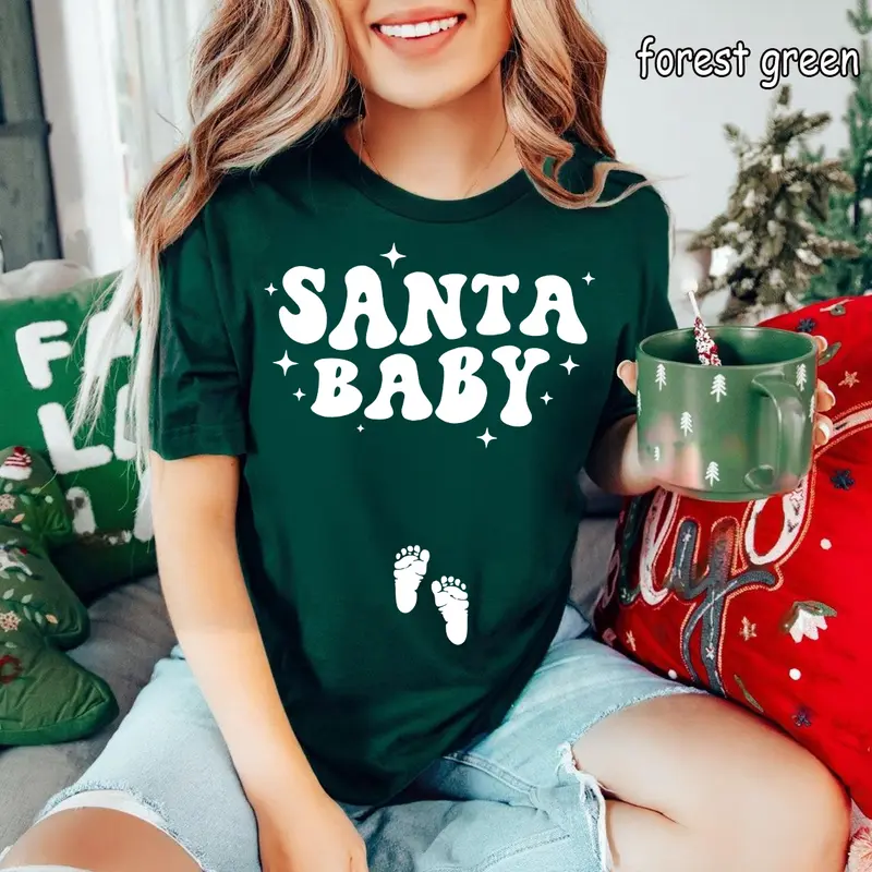 Santa Baby Christmas Pregnancy Announcement Sweatshirt