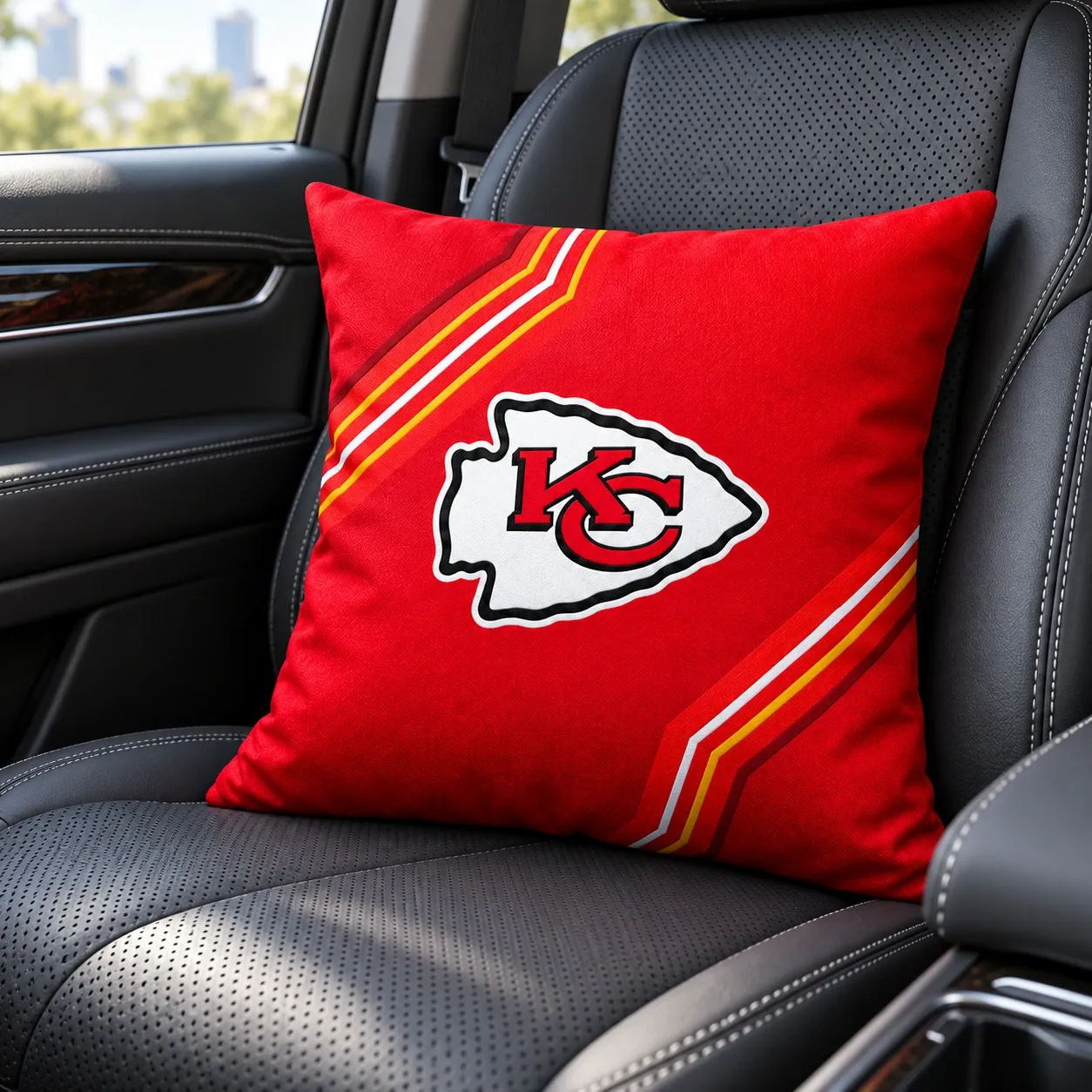 Kansas City Chiefs Football Throw Pillow - car seat styling