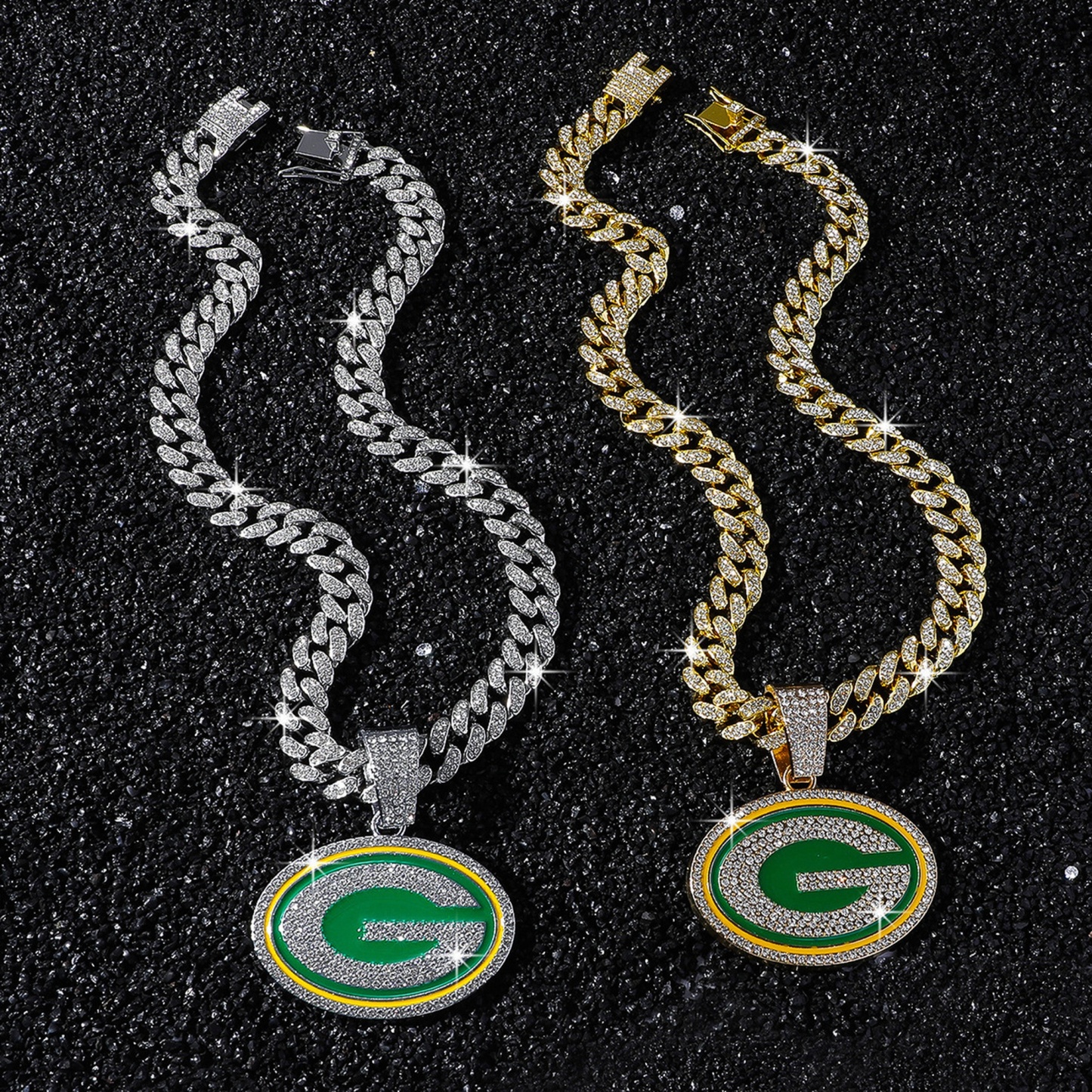Football Team Cuban Link Pendant Necklace