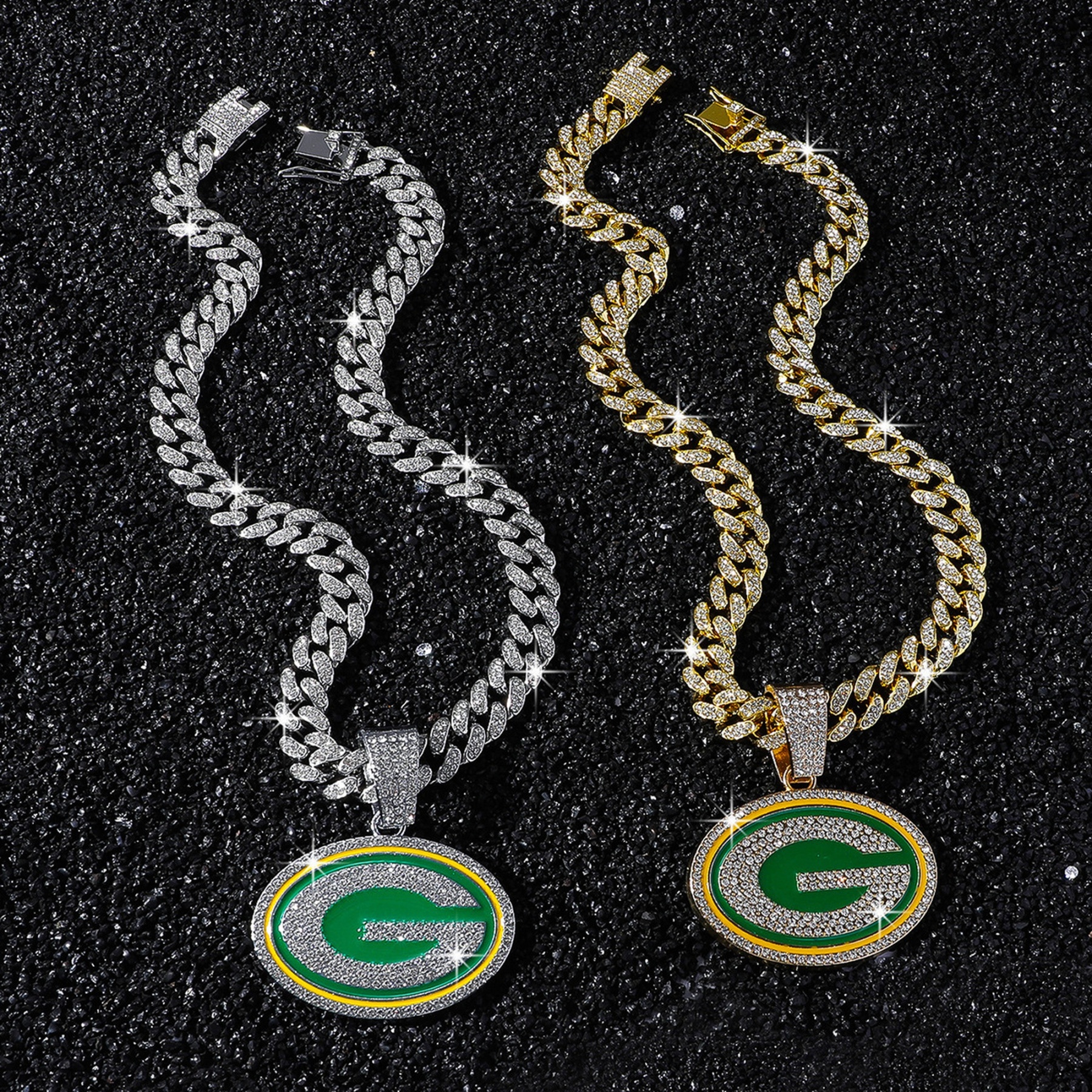 Football Team Cuban Link Pendant Necklace