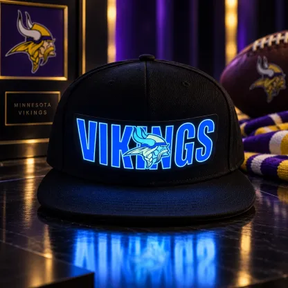 Minnesota Vikings LED Light-Up Football Fan Snapback Cap