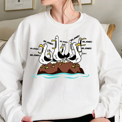 Personalized "Finding Nemo Seagull" Teacher T-Shirt - Custom Teacher Name Funny School Tee, Teacher Appreciation Gift