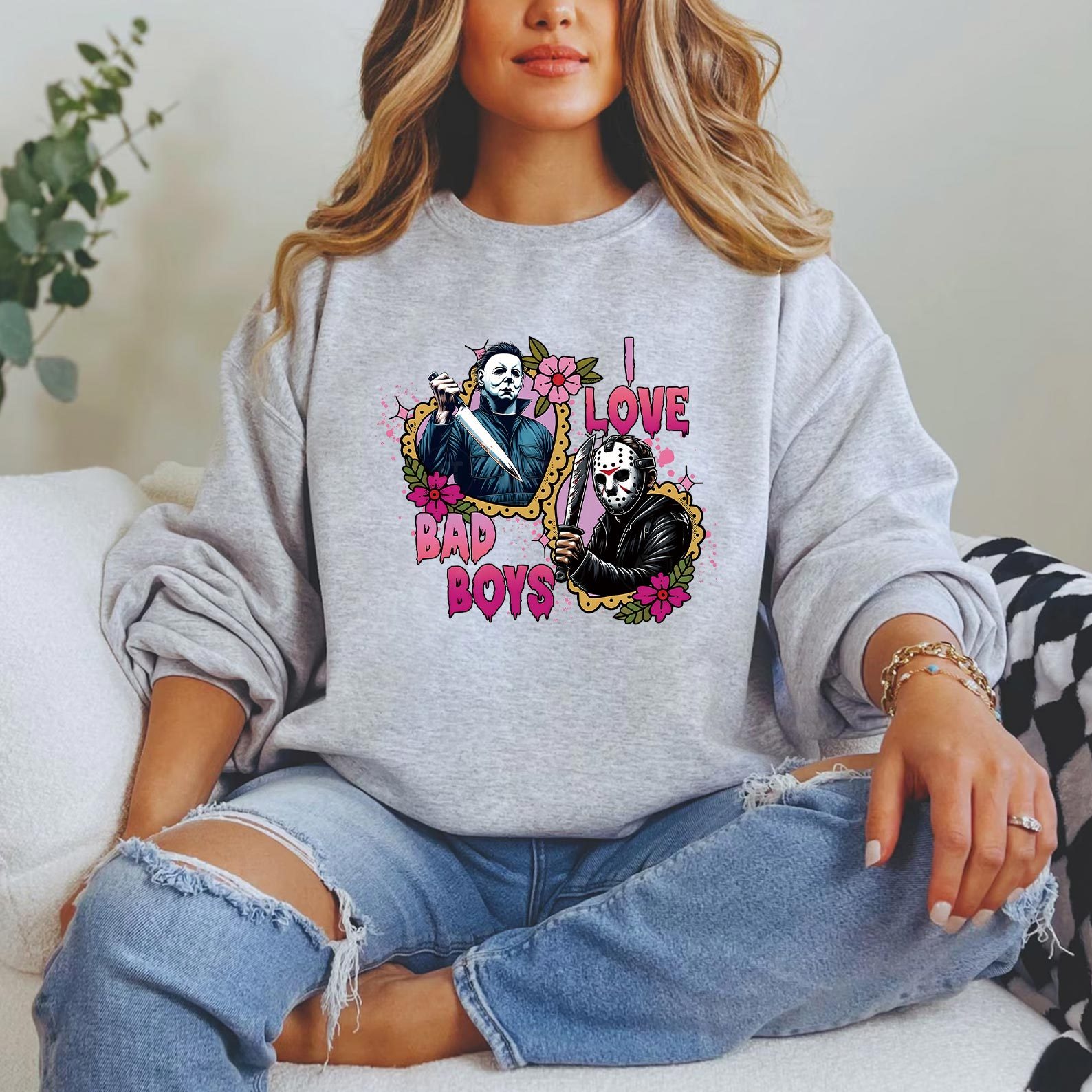 I Love Bad Boys Halloween sweatshirt
