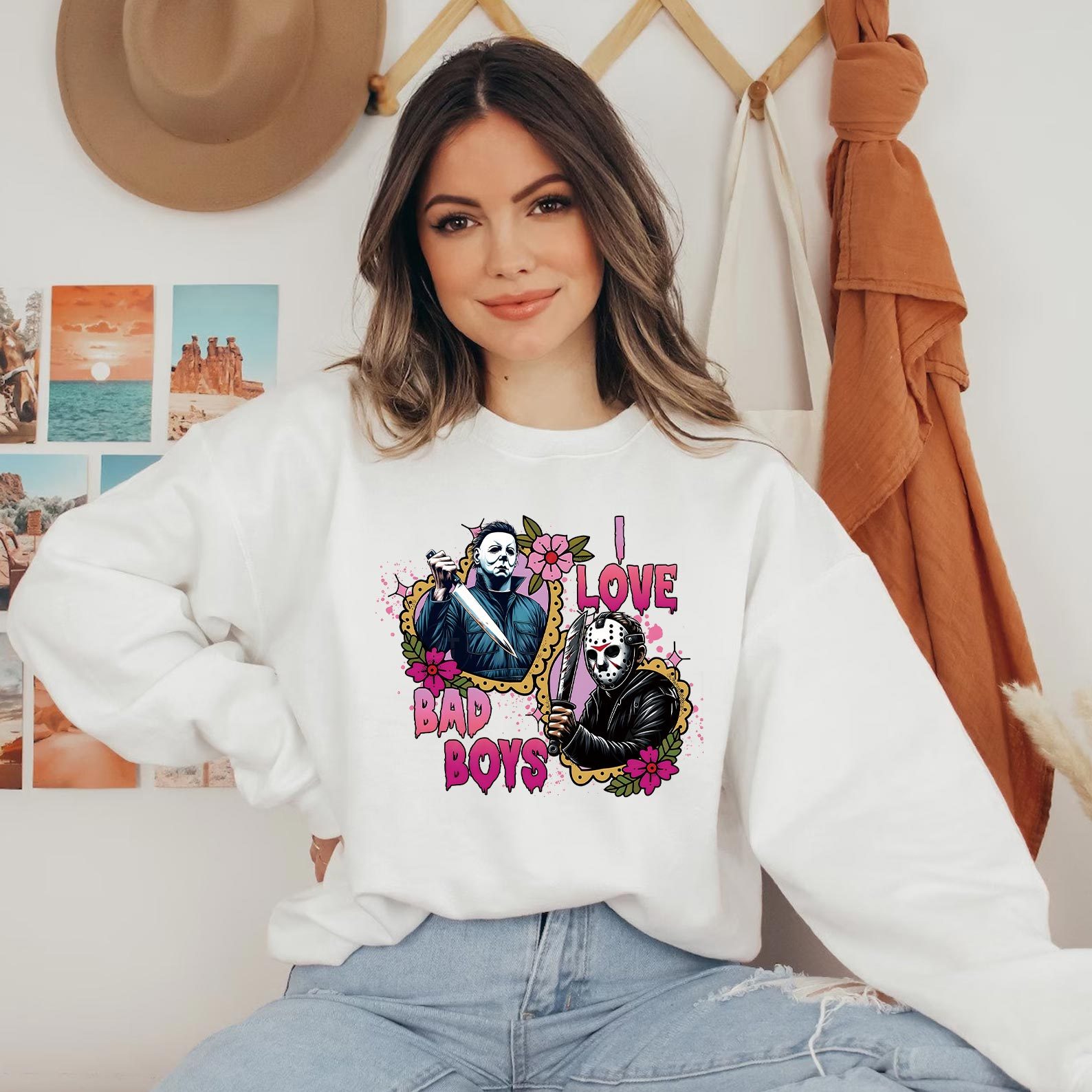 I Love Bad Boys Halloween sweatshirt