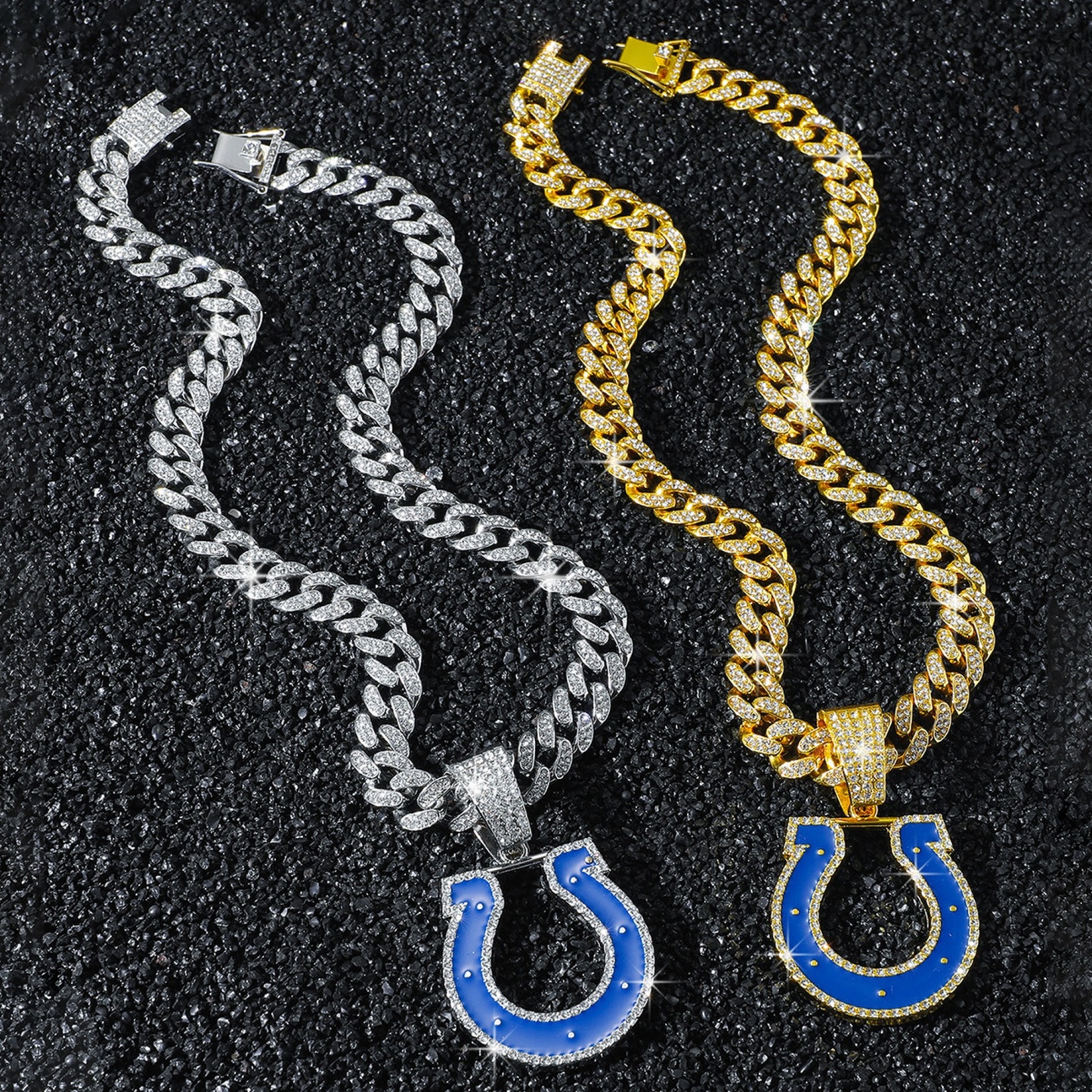 Football Team Cuban Link Pendant Necklace