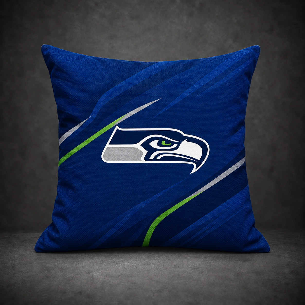 Seattle Seahawks Football Throw Pillow - studio front view