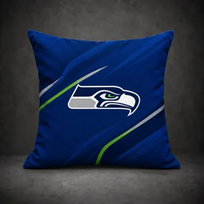 Seattle Seahawks Football Throw Pillow - studio front view