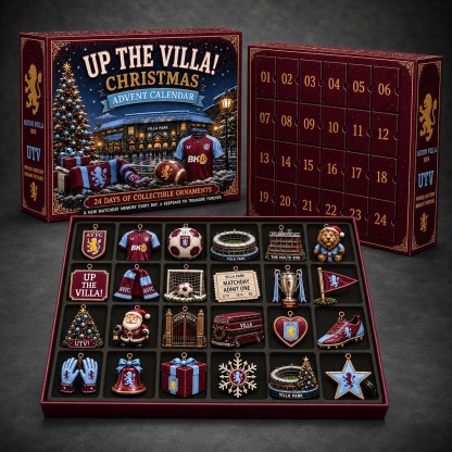 Aston Villa 24-Day Advent Calendar dark gray studio background