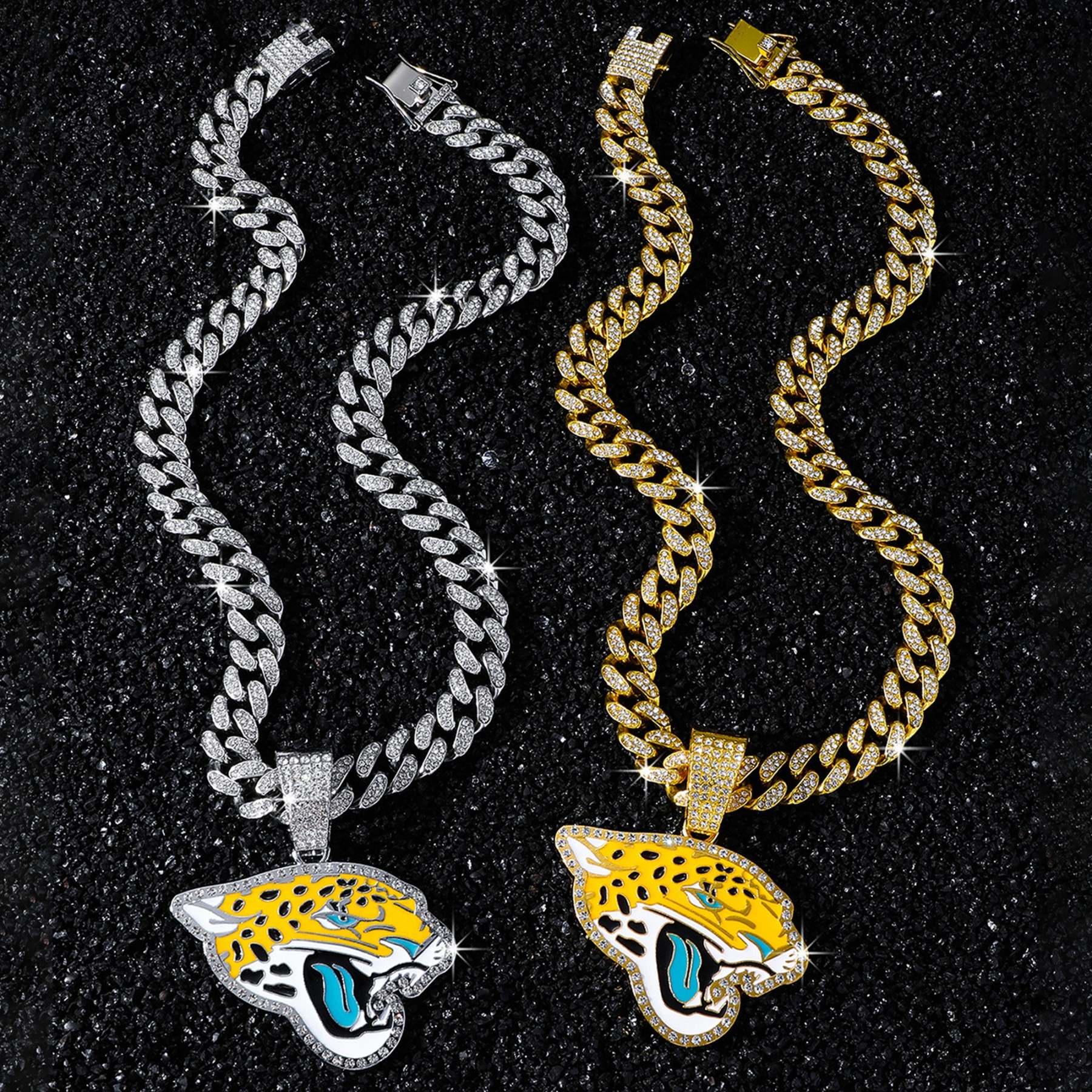Football Team Cuban Link Pendant Necklace