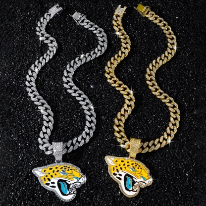 Football Team Cuban Link Pendant Necklace