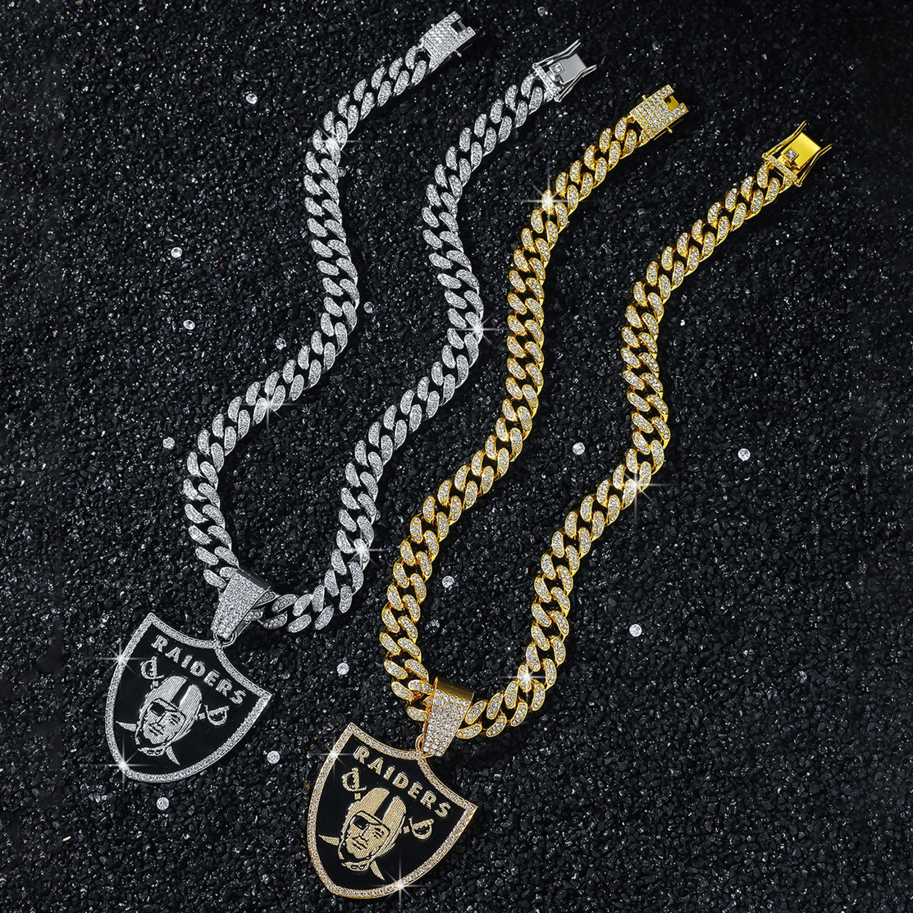 Football Team Cuban Link Pendant Necklace