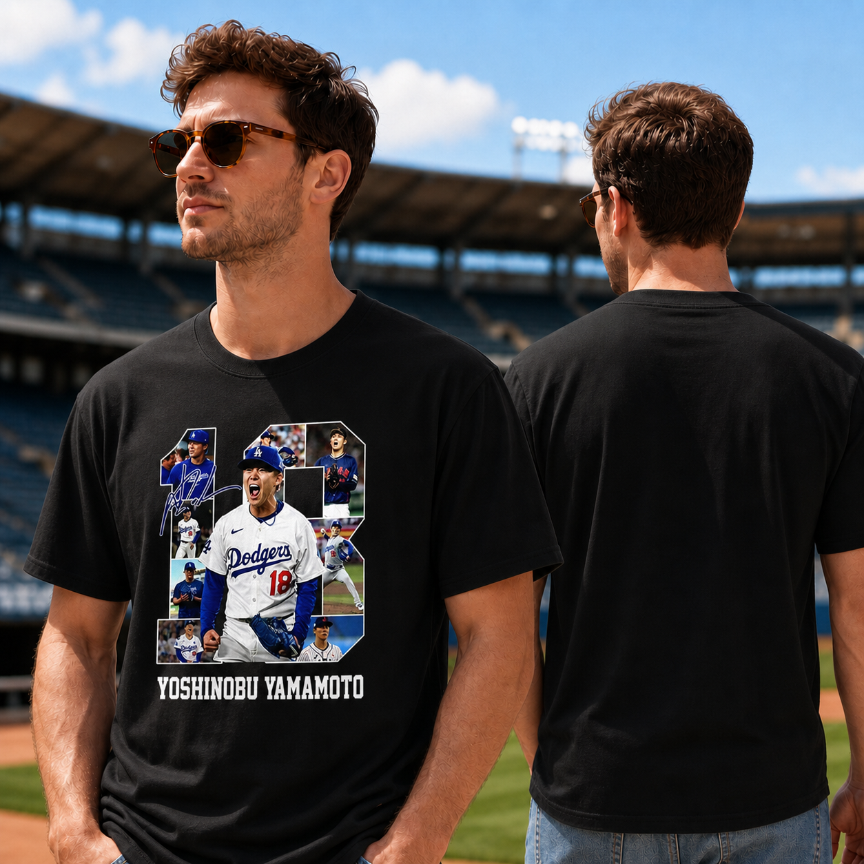 Yoshinobu Yamamoto “18” Baseball Tribute Apparel - Oversized Tee & Sweatshirt Collection