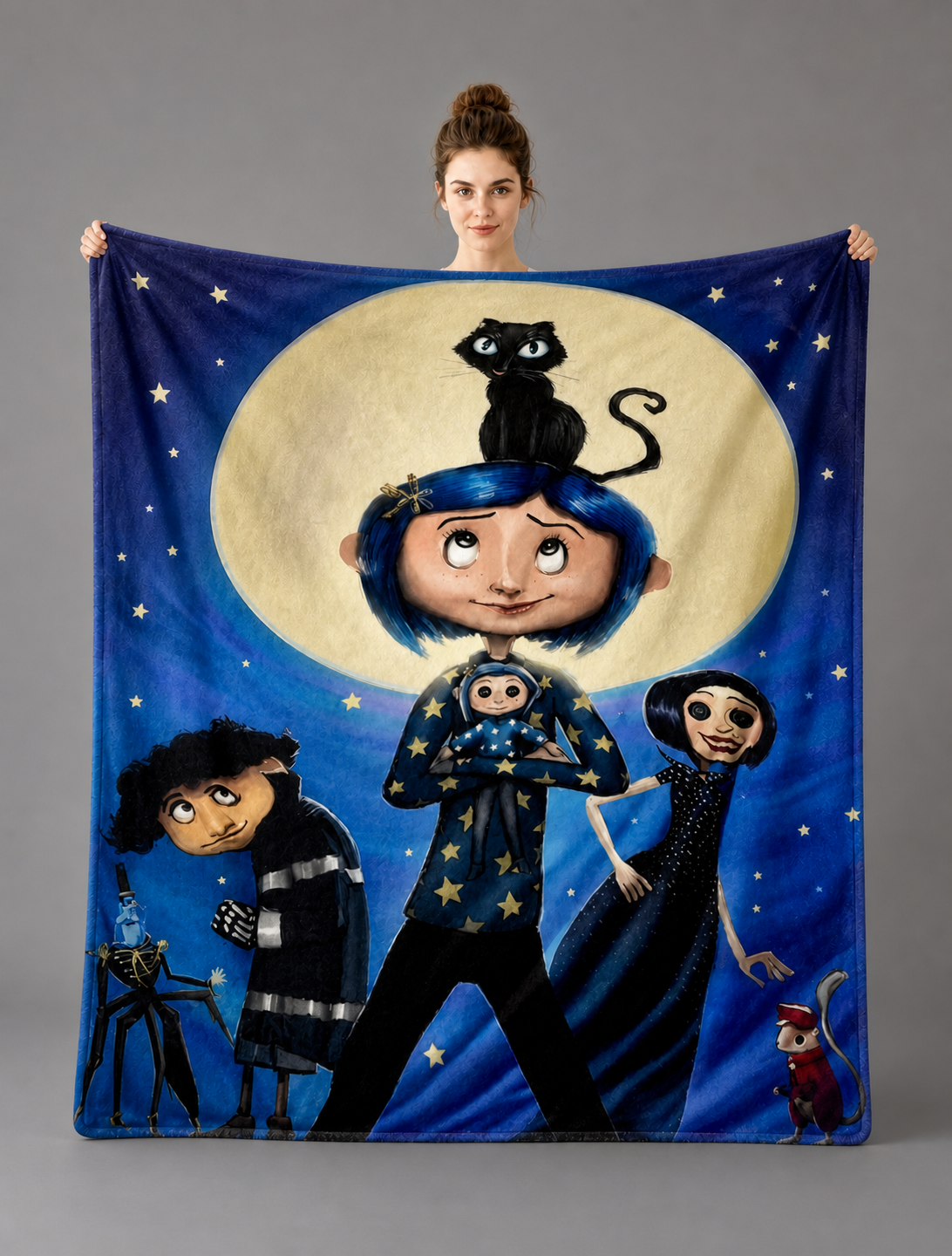C-coraline Cartoon Flannel Blanket