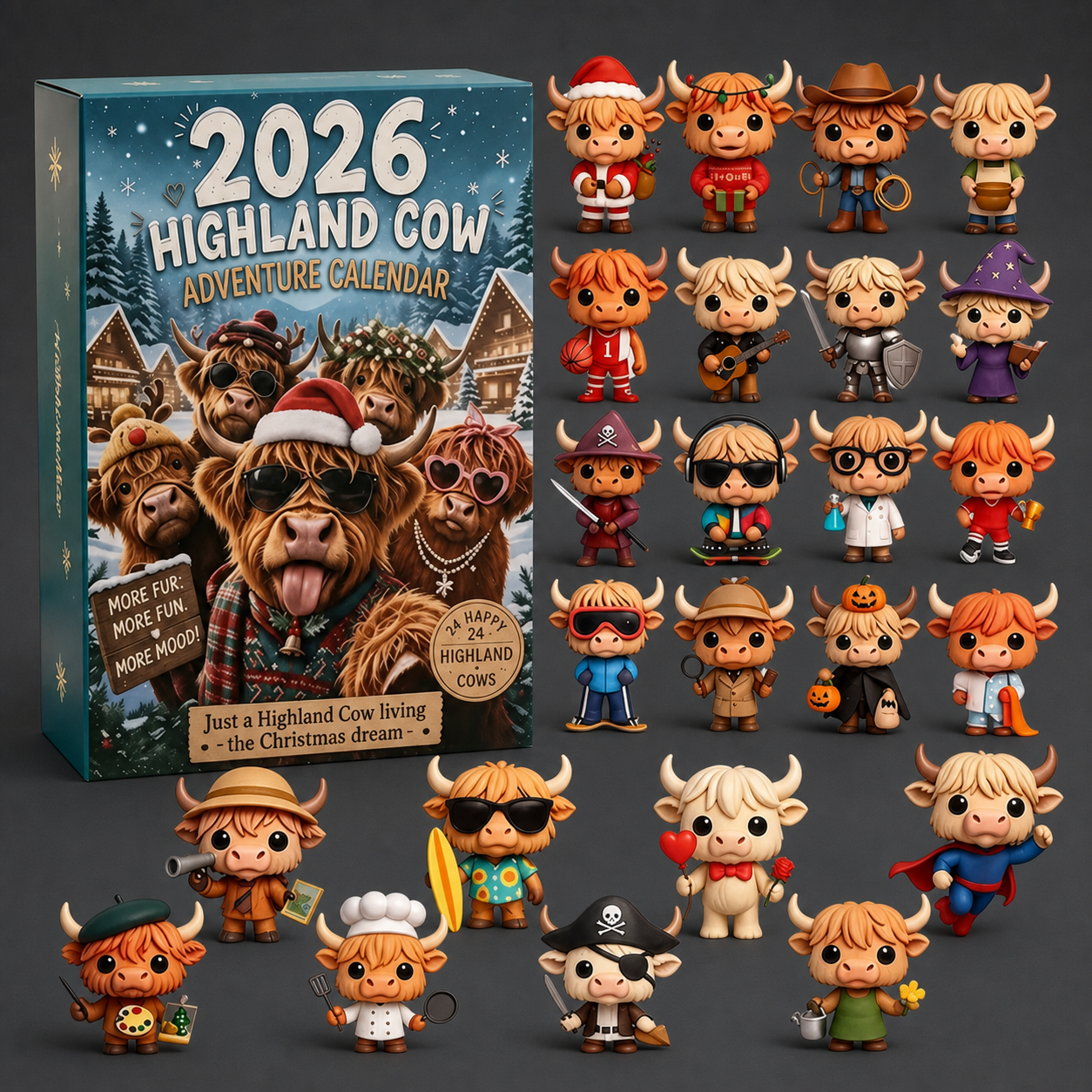 2026 highland cow advent calendar