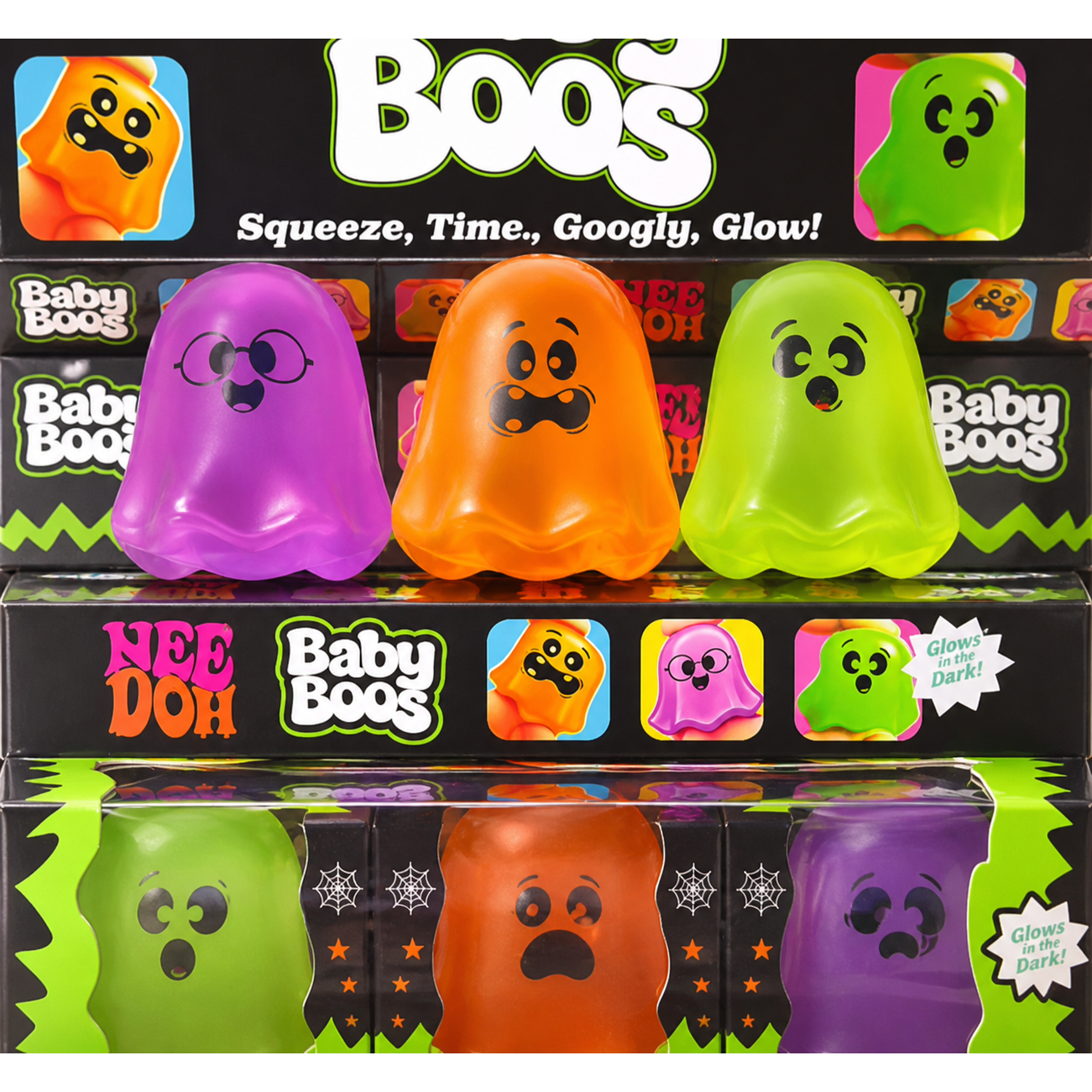 2026 Glow-in-the-Dark Ghost Squishy Set – Halloween Fidget Toy
