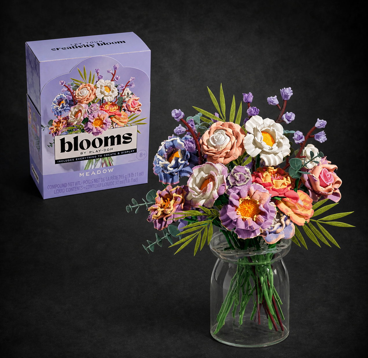 Play-Doh Blooms Meadow Flower Bouquet Making Kit - Purple